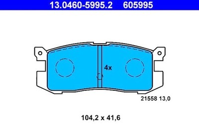 ATE Disc Brake Pad Set For MAZDA FORD USA 626 III Probe I P02Z-2200-A