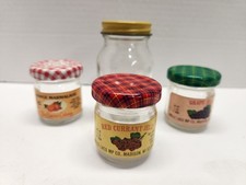 Vintage mini Glass Jelly Jam Jars Lot Of 4 - ...