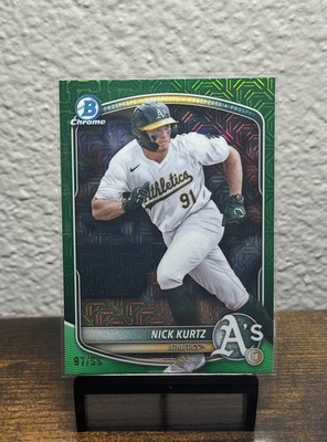 Nick Kurtz #BCP-114 2025 Bowman Draft Color Match Green Mojo Refractor /99