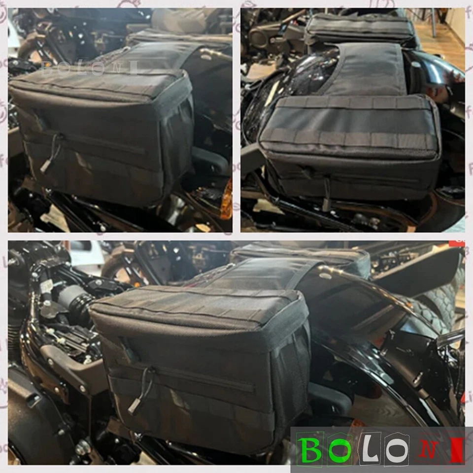 For Harley Softail Dyna Sportster Street Bob Club Style Saddlebags Adjustable - Image 4 of 4