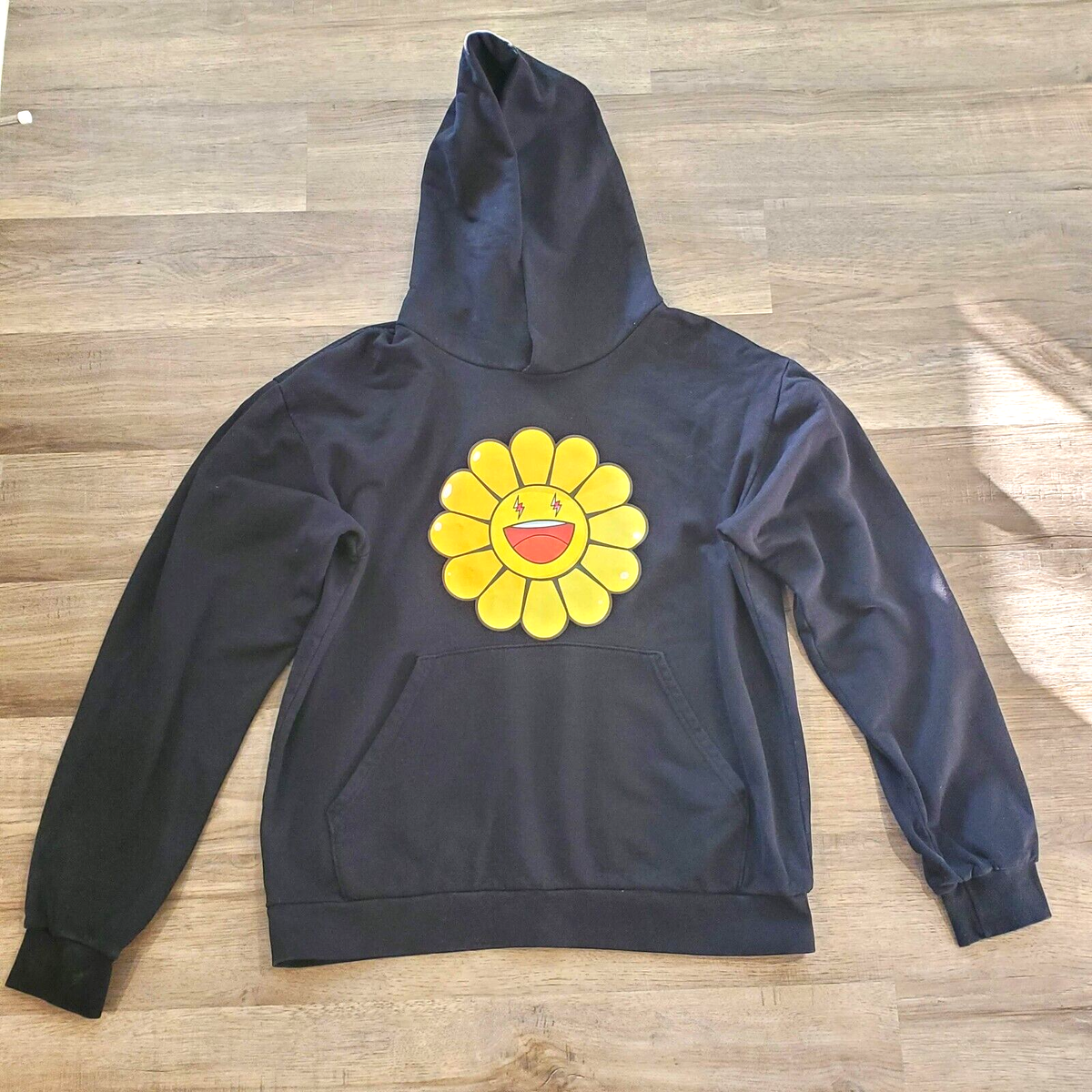 J Balvin x Takashi Murakami Yellow Amarillo Flower Hoodie Black