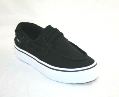 vans zapato del barco black and white