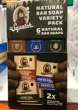 Dr. Squatch Natural Bar Soap,Vareity Pack (6 count), Brown/blue/green