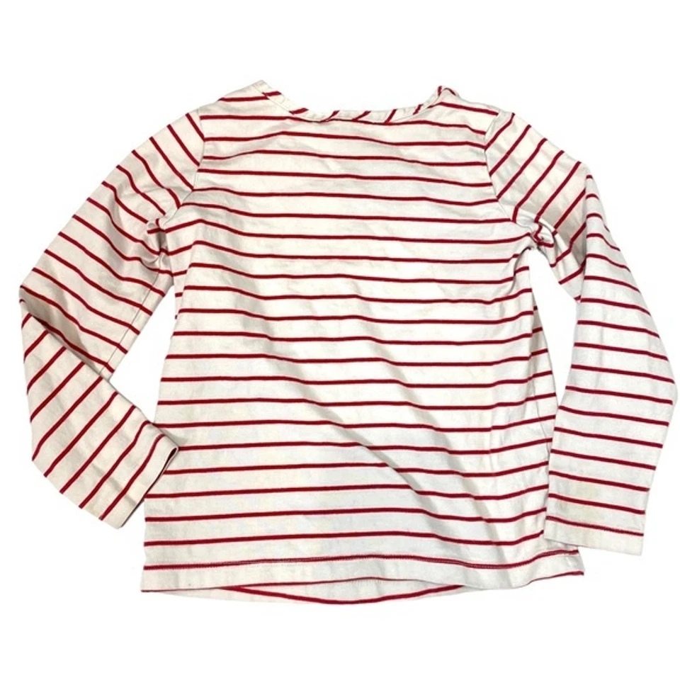 Hanna Andersson 120 Niñas Floreat Bordado Blanco y Rojo Manga Larga Top Camisa Foto 3 de 4