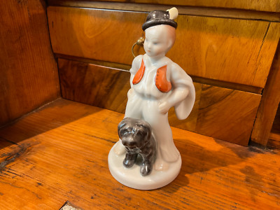 Herend Ungarn Porzellan Hirten Junge mit Hund Top Zustand.
