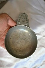 Grand tastevin ancien en étain BRASSAC 95% (Voir poinçons)