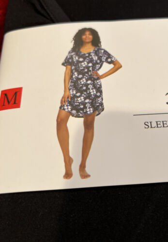 Flora Nikrooz 3-piece PJ Set Sleepshirt, V Neck Tee, & Pant Size Medium - Picture 2 of 4