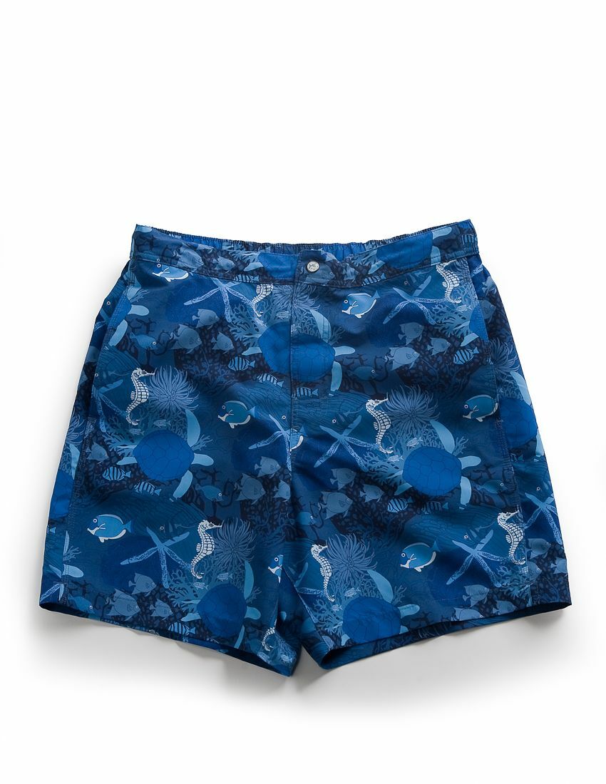 Southern Tide Boys Tropical Print Swim Trunks