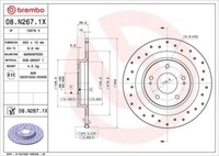 2X Brembo 08.N267.1X Bremsscheibe FüR CitroËN Mitsubishi Peugeot