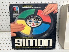 Vintage Simon Electronic Game with Box and Manuals - Milton Bradley - Works - H9