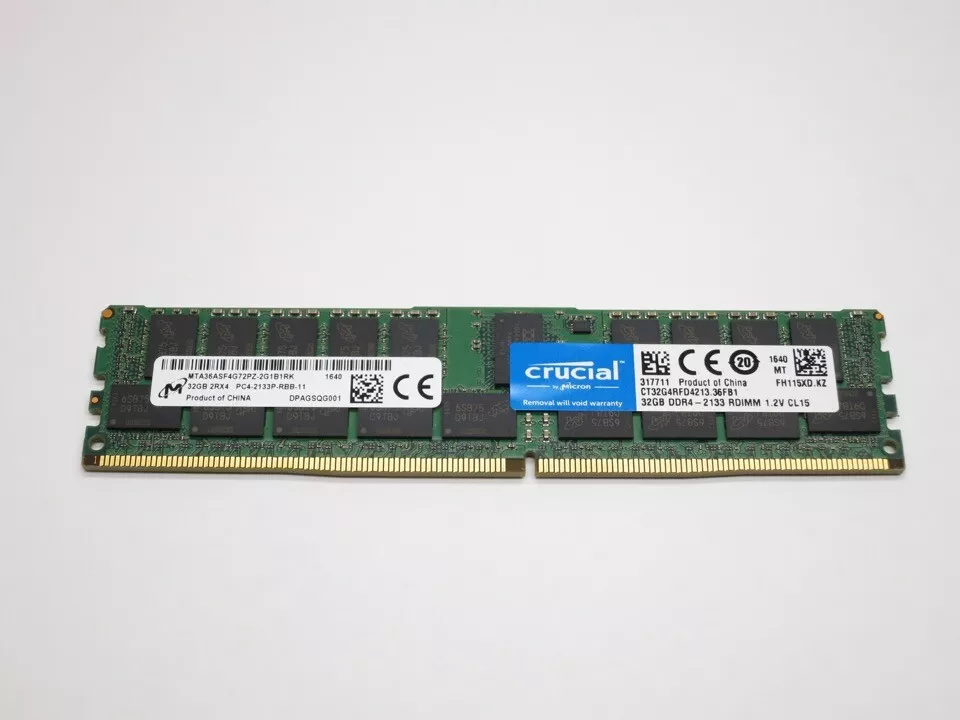 CT32G4RFD4213 CRUCIAL 32GB DDR4 2133 ECC REG 2x4 CL15 PC4 17000 1.2V 288 PIN RAM