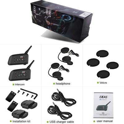 EJEAS V6 Pro 1200M Impermeabile Interfono Moto, Moto Auricolare  Bluetooth 721821022872 | eBay