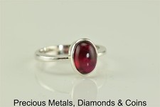 Sterling Silver Bezel Set 2ct Polished Red Ruby Ring 925 Sz: 6.5