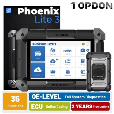 2025 TOPDON Phoenix Lite3 Bluetooth OBD2 Scanner, Bidirectional Scan, ECU Coding