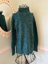 Lou  Grey LOFT Sweater XS Extra Small Mock Neck Green Oversized NWT
