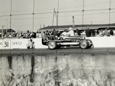 AiC) Found Photo Photograph Kodatone Type B Race Car Artistic B&W SPECA 53