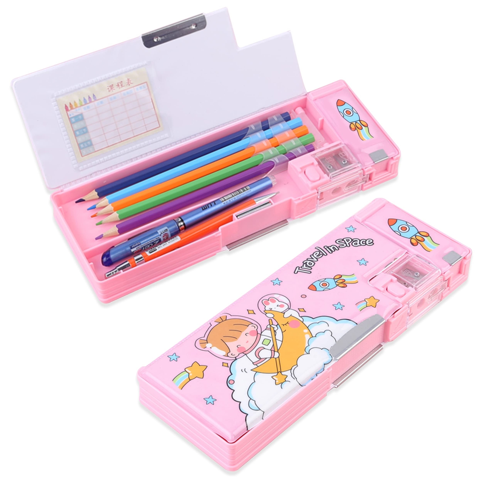 Case For Girls And Boys, Cute Cartoon Pen Box Organi