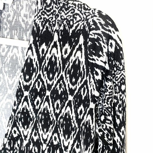 Lularoe Sarah Duster Knit Cardigan Small Lightweight Black White 3/4 Sleeves - Picture 6 of 6