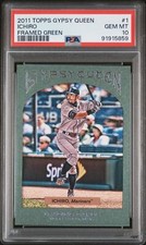 2011 TOPPS GYPSY QUEEN FRAMED GREEN #1 ICHIRO SUZUKI PSA 10 GEM MINT - POP 1