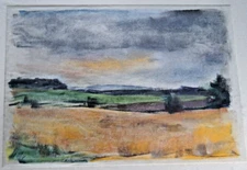 Franz Ehmke *1928-2018 Pastel Sunset over the Field at Teufelsberg