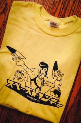 Vintage Space Dandy Meow QT T-Shirt, Anime Manga, Cowboy