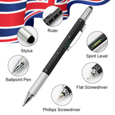 2x MULTI TOOL PEN MINI RULER SCREWDRIVER SPIRIT LEVEL SOFT STYLUS FAST SHIPPING