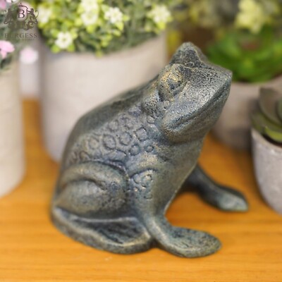 Gusseisen Frosch antike Oberfläche | Metallkröte Statue Tier Haus Garten Ornament