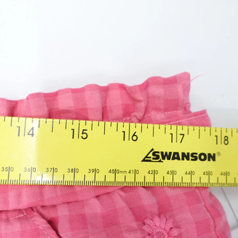 Time and Tru Shorts Women's Large (12-14) Pink Check Belted Waist Embroidered - Image 2 of 4