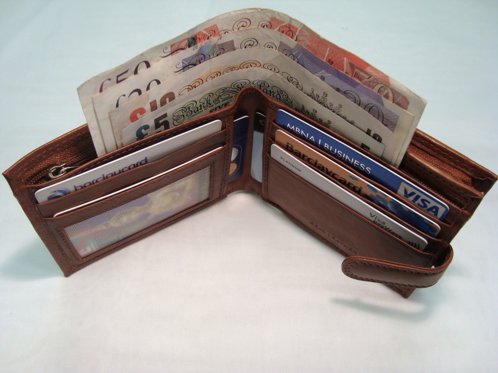 High Quality Luxury Mens Soft Leather Wallet With Large Zipped Coin