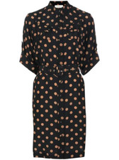 Zimmermann Silk Utility Dress in Black and Tan Dot Size 12 AU