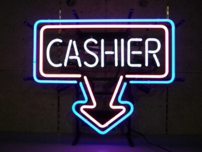 Cashier Here Arrow 17''x14'' Neon Sign Lamp Light Beer With Dimmer