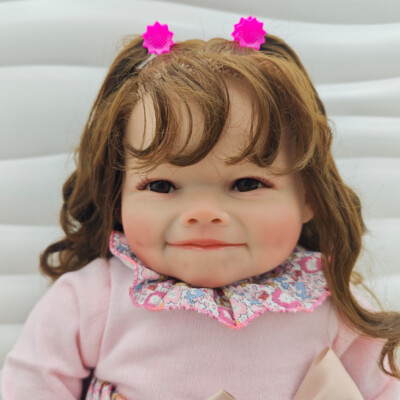 24inch Reborn Toddler Girl Raya Soft Cloth Body Rooted Hair 3D Skin Dolls Gift