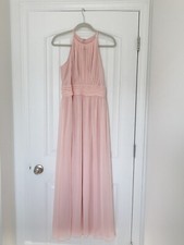 Women's Halter Bridesmaid Dresses Long Chiffon Formal Dresses Size 10