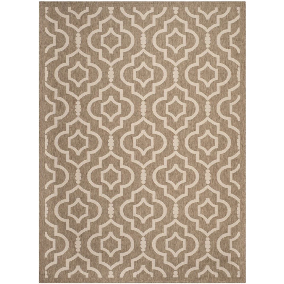 SAFAVIEH Indoor Outdoor CY6926-242 Courtyard Brown / Bone Rug - Image 3 of 4