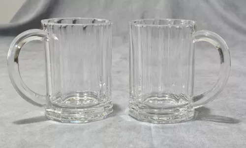 Tiffany & Co. Crystal "Windham" Mugs Beer Glass Stein Set of 2 (16 oz) Germany