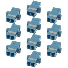 10x LC to LC Duplex Singlemode Flange Fiber Optic Optical Adapter Connector Blue