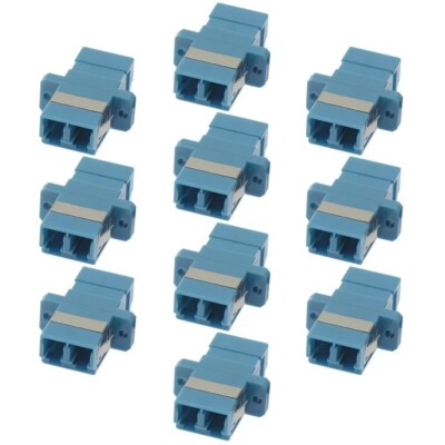 10x LC to LC Duplex Singlemode Flange Fiber Optic Optical Adapter Connector Blue