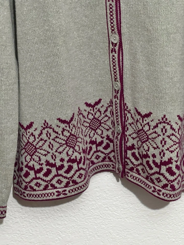 Cárdigan gris púrpura manga larga Appleeeds XL Cottagecore Grandmacore Teacher Foto 2 de 4