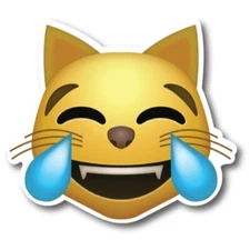 Magnet Me Up Cat Laughing Crying Emoji Magnet Decal - Heavy Duty Magnet for Car