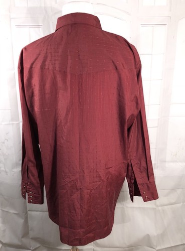 Ely Cattleman Mens Size 18.5 35 Red Western Snap up Shirt XXL - Picture 5 of 9