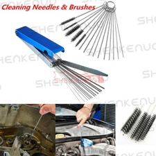 Motorcycle Carburetor Carb Jet Deposit Remove 18 Cleaning Tool Wire Cleaner Set