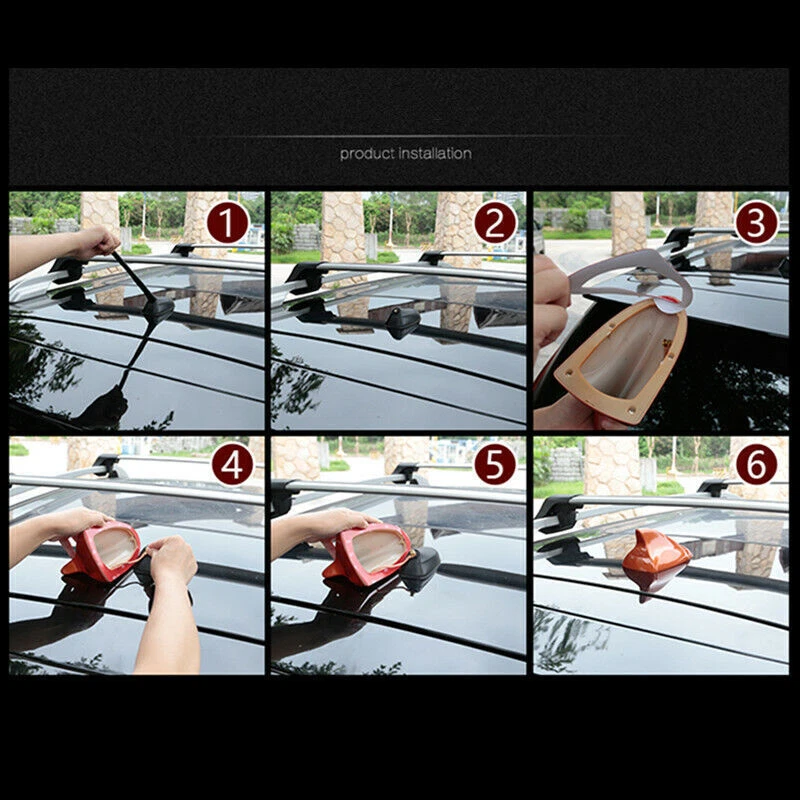 Antena de techo de aleta de tiburón negra brillante para Ford Fusion Focus Foto 3 de 4