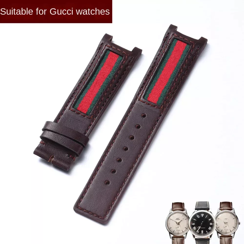 Pour montres Gucci couche de tête cuir de vache mode bracelet de montre en cuir 20 22 mm
