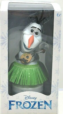 Disney Store Frozen Olaf Hula Wobbler Figure Ukelele 6'' H Bobblehead Snowman NIB