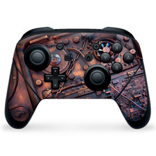 Nintendo Switch Pro Controller Skin Decal Vinyl Wrap - Steampunk Metal Panel