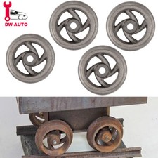 4Pcs Mining Ore Car Small Track Mine Cart Wheel Cast Iron 7 1/4 Diameter For LG