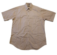 Haggar Men's gray check SS full button casual wear dress shirt size M - NEW