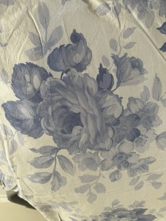 King Size Blue Floral Toile Fabric Bed Set 3 Piece