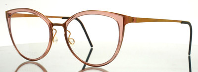 LINDBERG Strip 9768 Col 60 Pink Orange Womens Cat Eye Eyeglasses 52-18-135 B:44