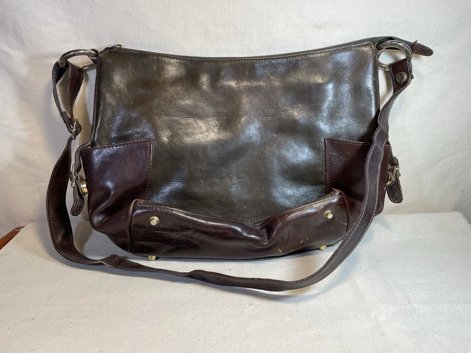 Bolso de Hombro Valentina Italia Cuero Genuino - Cartera Hobo Marrón Foto 2 de 4